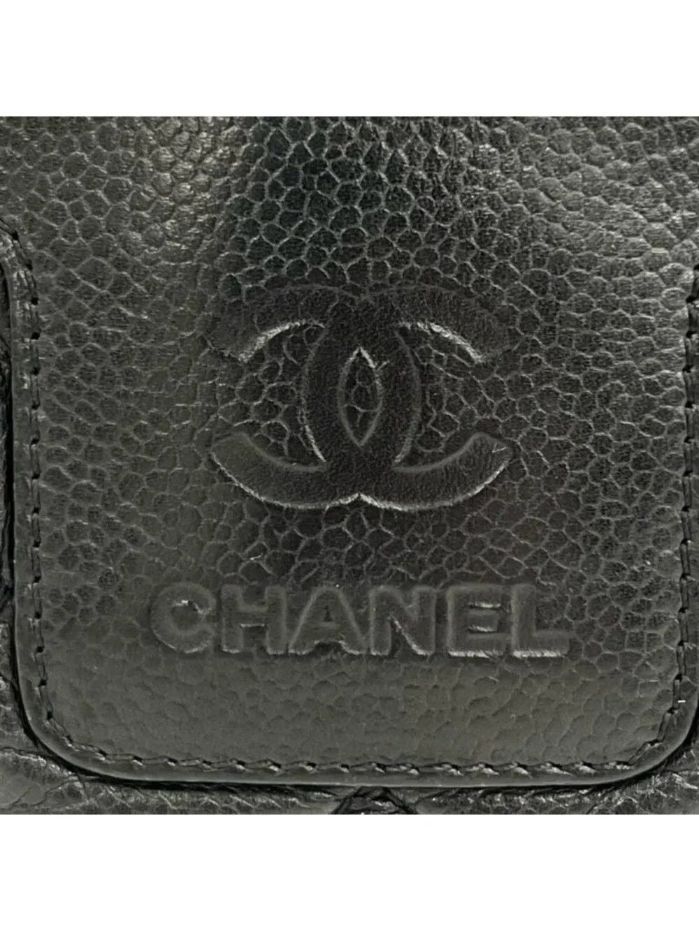 Chanel Handbag Coco Cocoon Leather Black Silver